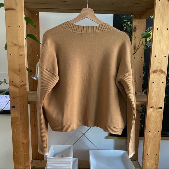 Club Monaco Tan Iced Latte Contrast Pocket Cardigan - Picture 7 of 16